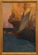 2023-05-11 i481 An Attack on a Galleon (oil on canvas, 1905), Howard Pyle; Delaware Museum of Art.jpg