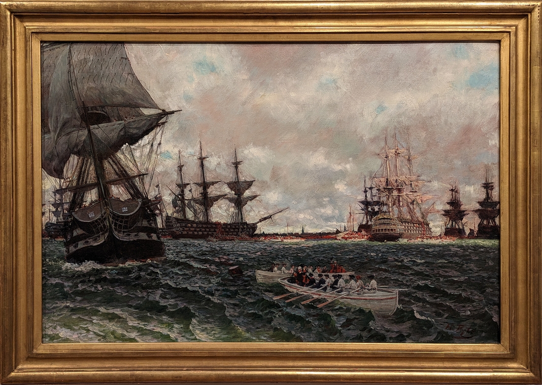 2023-05-11 i488 Evacuation of Charleston by the British, December 14, 1782 (oil on canvas 1898), Howard Pyle; Delaware Museum of Art.jpg