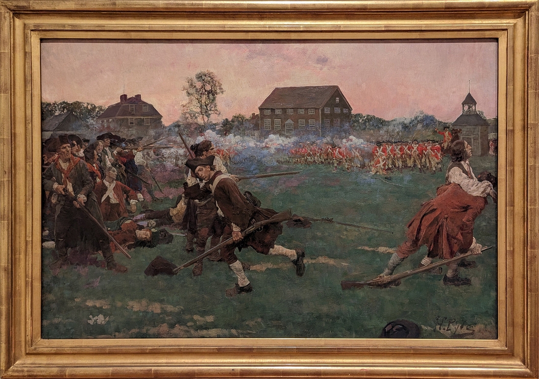 2023-05-11 i516 The Fight on Lexington Common, April 19, 1775 (oil 1898), Howard Pyle; Delaware Museum of Art.jpg