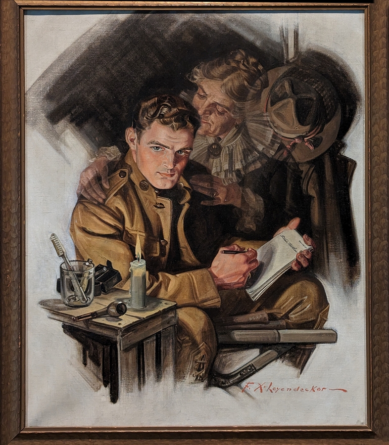2023-05-11 i543 The Letter Home (oil, 1918), Frank Xavier Leyendecker; Delaware Museum of Art.jpg