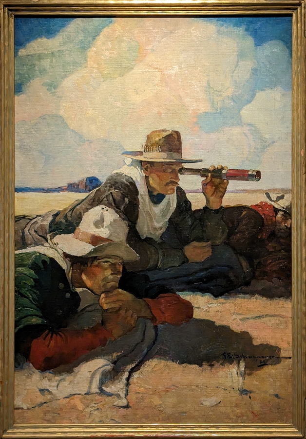 2023-05-11 i549 Three Cowpunchers (oil, 1921); Frank Earle Schoonover; Delaware Museum of Art.jpg