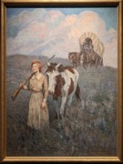 2023-05-11 i551 Janet turned her back and walked off and the men laboriously followed (oil, 1926), Gayle Porter Hoskins; Delaware Museum of Art.jpg