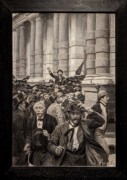 2023-05-11 i553 The Rush from the New York Stock Exchange on September 18, 1873 (black and white oil on illustration board, 1895), Howard Pyle; Delaware Museum of Art.jpg