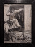 2023-05-11 i554 I saw him pass his sword through the mate's body (black-and-white oil on illustration board, 1895), Howard Pyle; Delaware Museum of Art.jpg