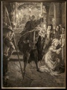 2023-05-11 i572 But the intruder seized a candle (black and white oil, 1914), Arthur E Becher; Delaware Museum of Art.jpg