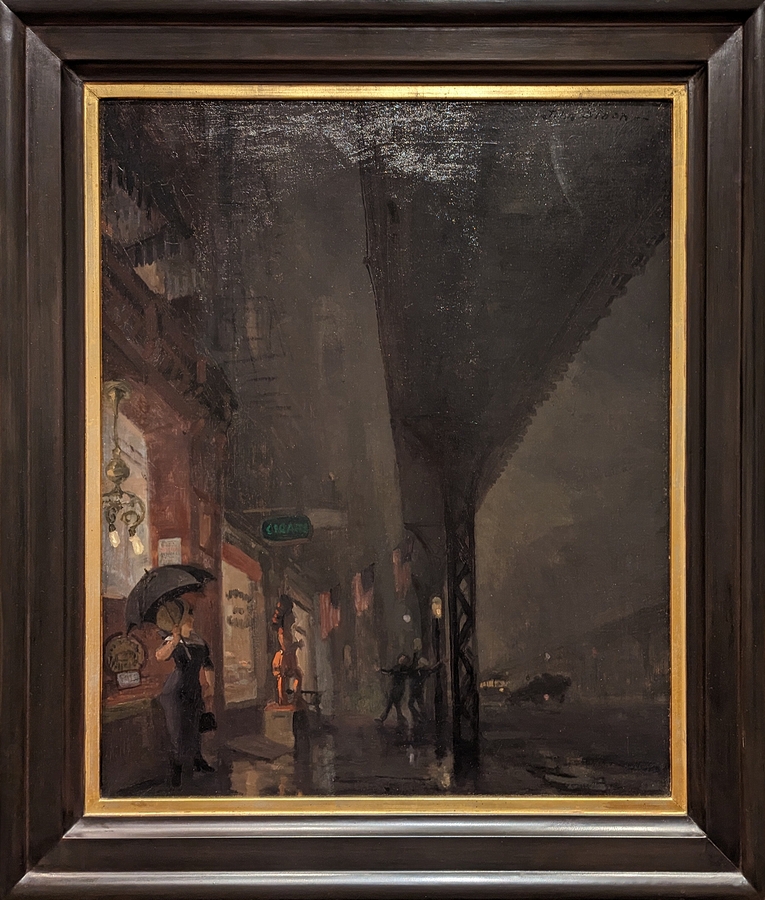 2023-05-11 r554 Wet Night on the Bowery (oil on canvas, 1911), John Sloan; Delaware Museum of Art.jpg