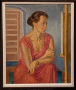 2023-05-11 r570 Helen at the Easel (casein tempera underpaint, oil-varnish on panel, 1947, 1950), John Sloan; Delaware Museum of Art.jpg