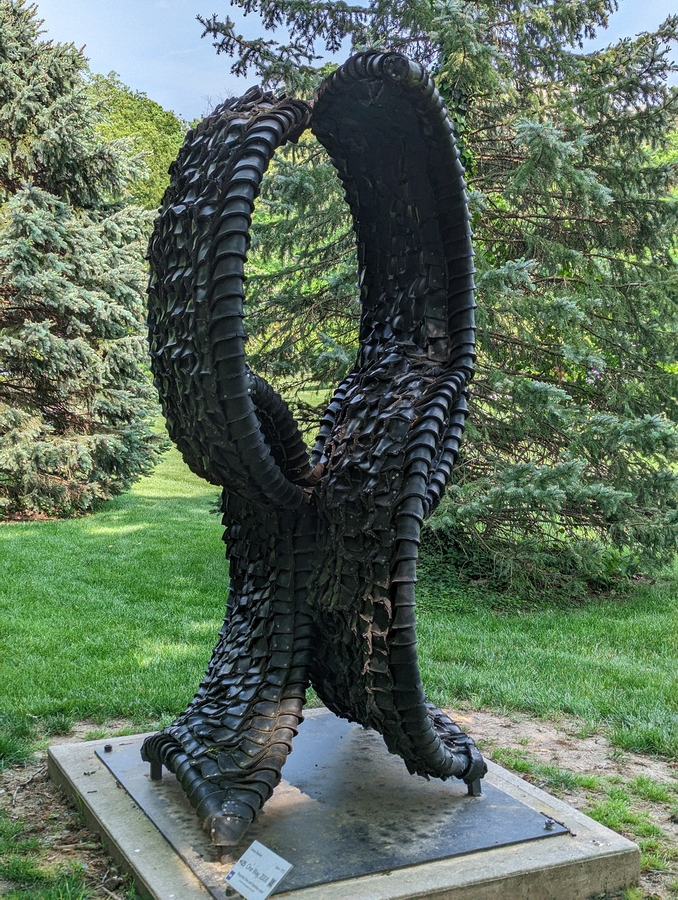 2023-05-11 s614 One Way (recycled tires and stainless steel, 2008), Chakaia Booker; Delaware Museum of Art.jpg