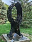 2023-05-11 s614 One Way (recycled tires and stainless steel, 2008), Chakaia Booker; Delaware Museum of Art.jpg